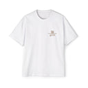 White t-shirt with Gem Hats logo on a white background