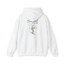 Cowgirl Ski Club Hoodie — 'gem' Minimal Chest Logo, Vintage Ski Graphic Back